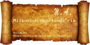 Milkovich Apollinária névjegykártya